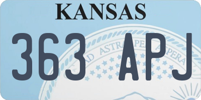 KS license plate 363APJ
