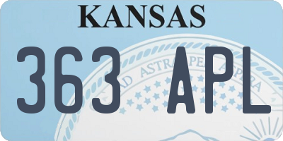 KS license plate 363APL