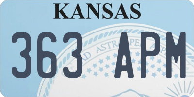 KS license plate 363APM