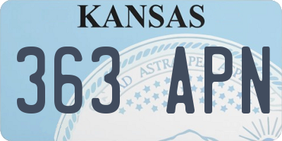 KS license plate 363APN