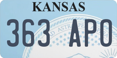 KS license plate 363APO