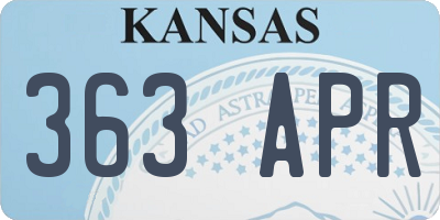 KS license plate 363APR