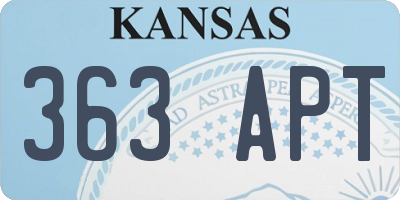KS license plate 363APT
