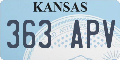 KS license plate 363APV