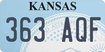KS license plate 363AQF