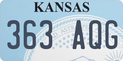 KS license plate 363AQG