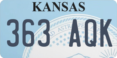 KS license plate 363AQK