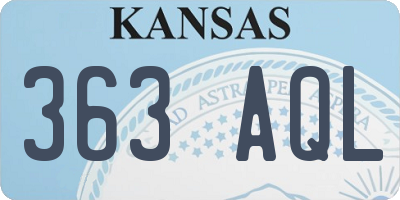 KS license plate 363AQL