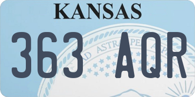KS license plate 363AQR