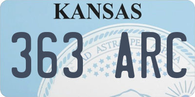 KS license plate 363ARC