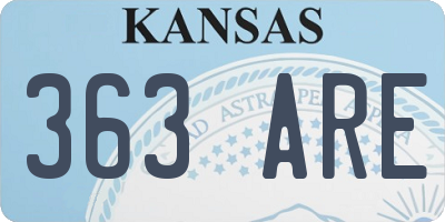 KS license plate 363ARE