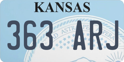 KS license plate 363ARJ