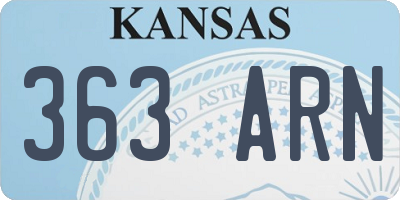 KS license plate 363ARN