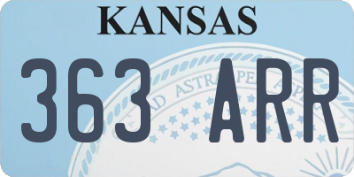 KS license plate 363ARR