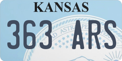 KS license plate 363ARS