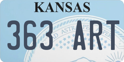 KS license plate 363ART