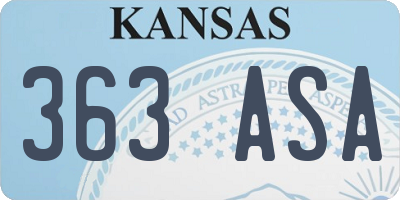 KS license plate 363ASA