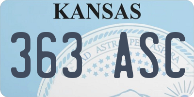 KS license plate 363ASC