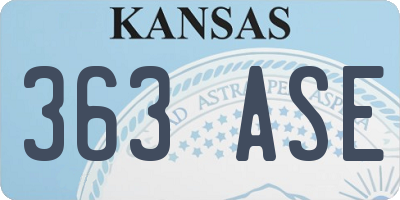 KS license plate 363ASE