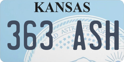 KS license plate 363ASH