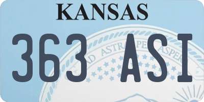 KS license plate 363ASI