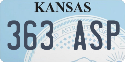 KS license plate 363ASP