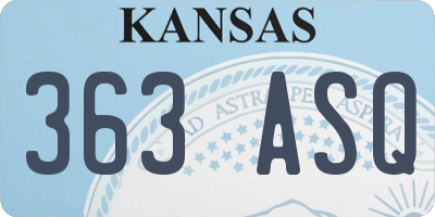 KS license plate 363ASQ