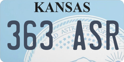 KS license plate 363ASR
