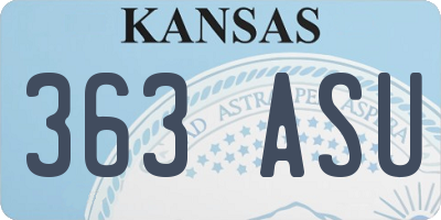 KS license plate 363ASU