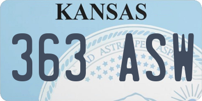 KS license plate 363ASW