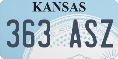 KS license plate 363ASZ