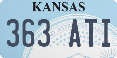 KS license plate 363ATI