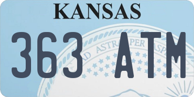KS license plate 363ATM