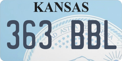 KS license plate 363BBL