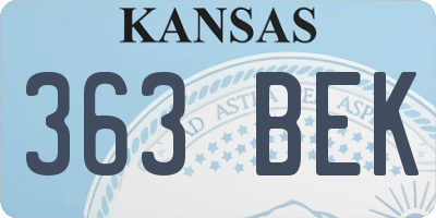 KS license plate 363BEK