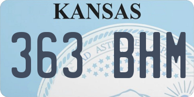 KS license plate 363BHM