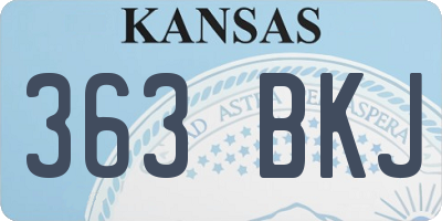 KS license plate 363BKJ