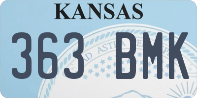 KS license plate 363BMK