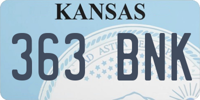 KS license plate 363BNK