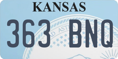 KS license plate 363BNQ