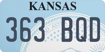 KS license plate 363BQD