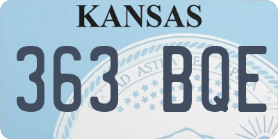 KS license plate 363BQE