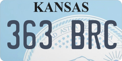 KS license plate 363BRC