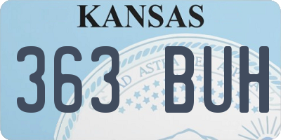 KS license plate 363BUH