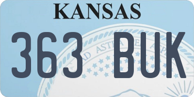 KS license plate 363BUK