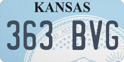 KS license plate 363BVG