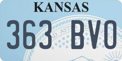 KS license plate 363BVO