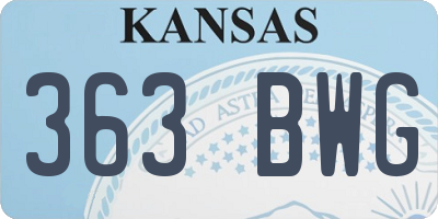 KS license plate 363BWG