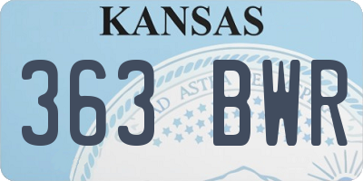 KS license plate 363BWR