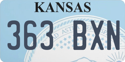KS license plate 363BXN